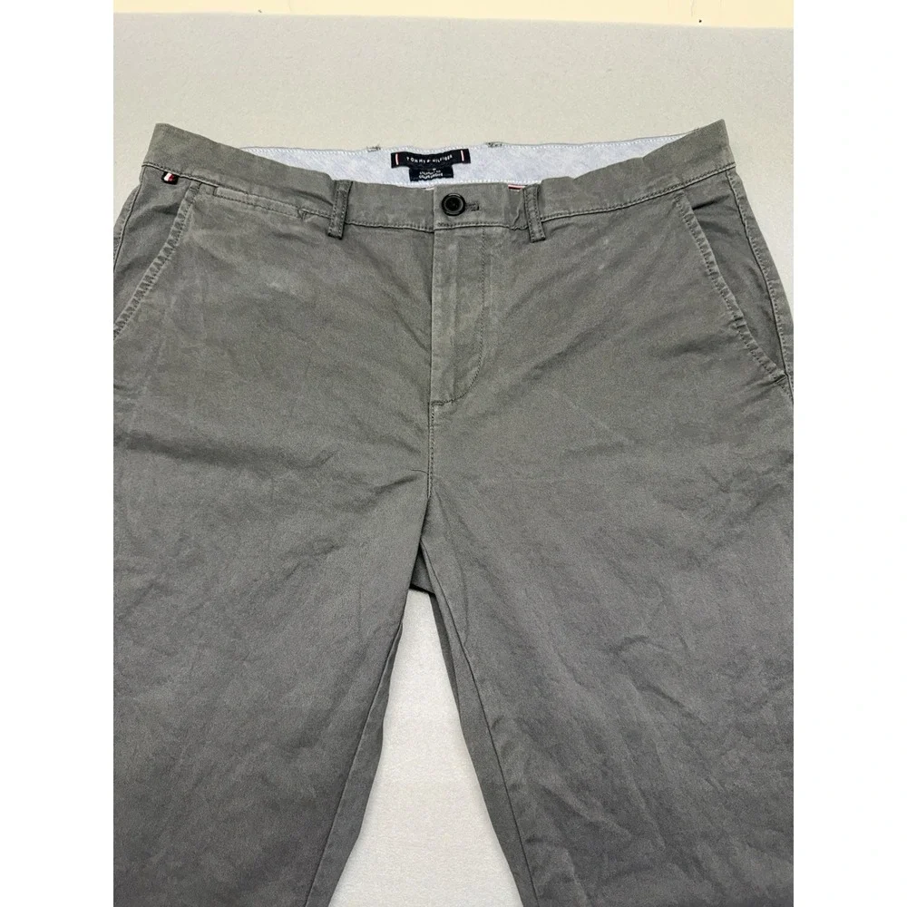 TOMMY HILFIGER Mens Gray Straight Business Trousers - Size 34X32